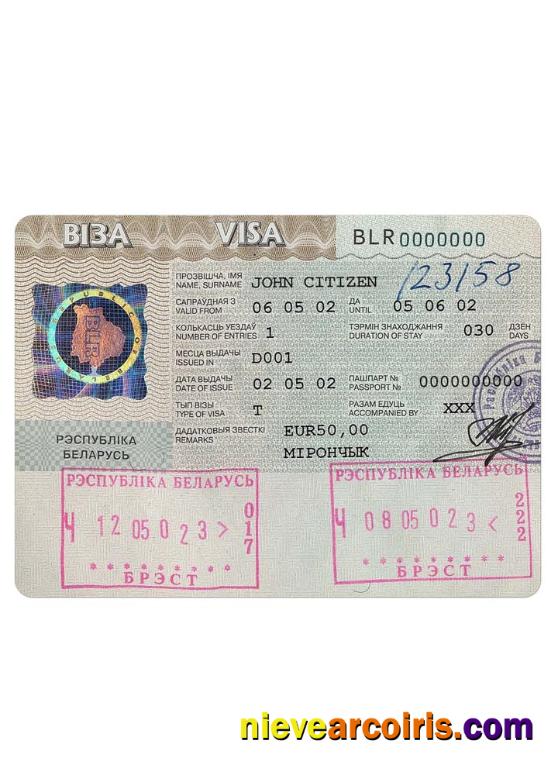 BELARUS visa